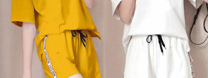 2019新款夏季韩版短袖短裤女两件套时尚休闲运动服套装宽松显瘦潮